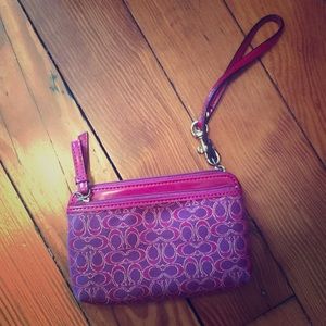 Coach magenta pink wristlet